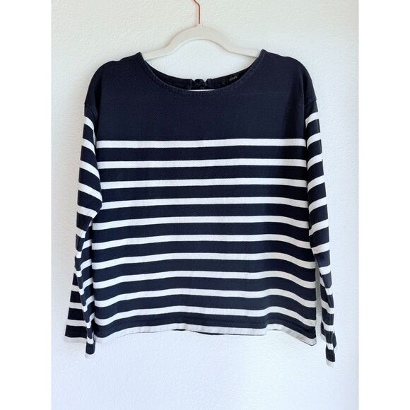 J.Crew Women's Mariner Cloth Bow Back Striped Long Sleeve Top in Navy & White S - Picture 5 of 12